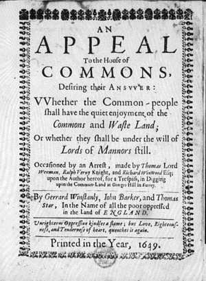 English Diggers writing