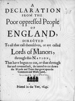 English Diggers writing