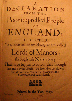 English Diggers writing