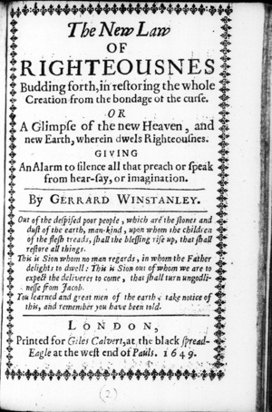 English Diggers writing