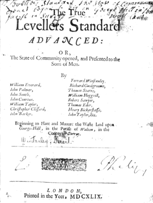 English Diggers writing