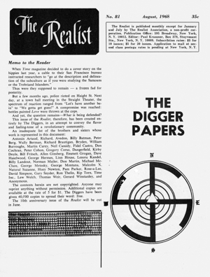 A Digger street sheet