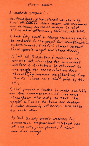 A Digger street sheet
