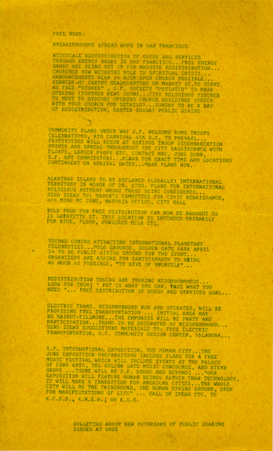 A Digger street sheet