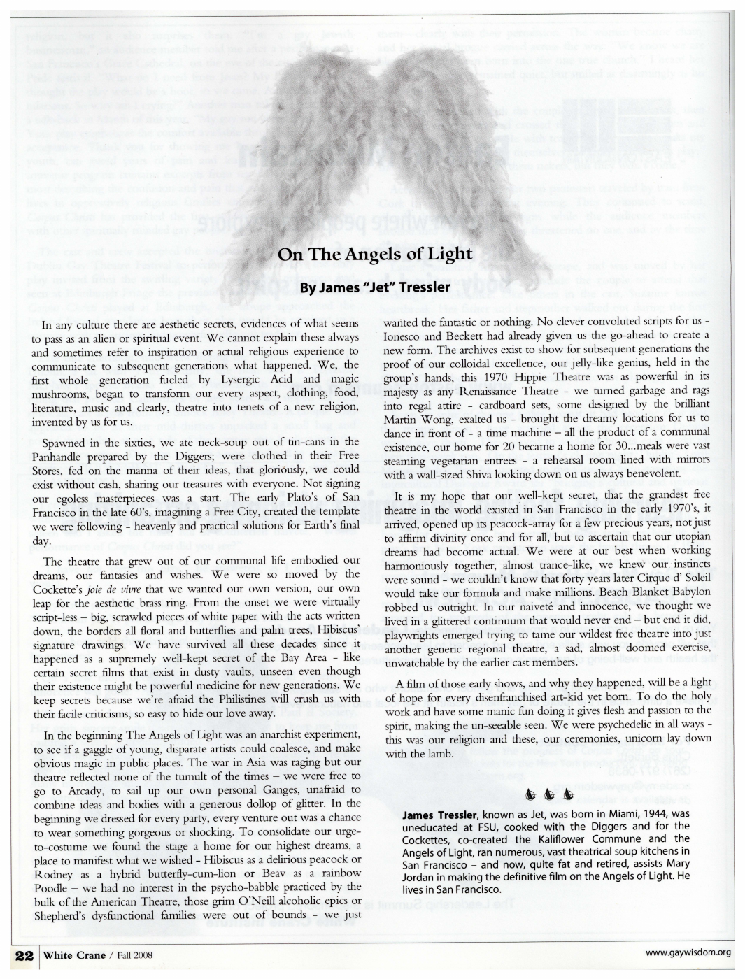�On The Angels of Light,� the original article on page 22. Click to enlarge; open the source PDF for the cover, contents and article.