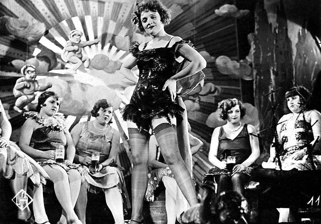 Marlene Dietrich in The Blue Angel (1930). JET recalls seeing the film with Hibiscus and describes its enduring artistic influence.